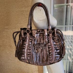 ANYA HINDMARCH‎ WOVEN METALLIC LEATHER TOTE